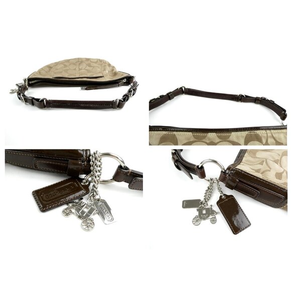 Coach Signature Khaki Mahogany Shoulder Bag 12676 - Picture 11 of 14